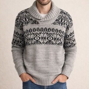 Original Weatherproof Vintage Fair Isle Nordic Sweater Mens XL Grandpacore Cabin